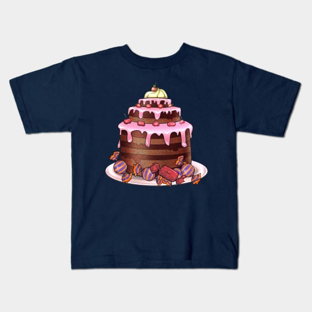 Yummy Cake Kids T-Shirt by Bootyfreeze